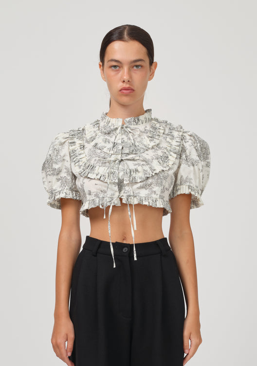 VASILISSA TOP IN TOILE DE JOUY