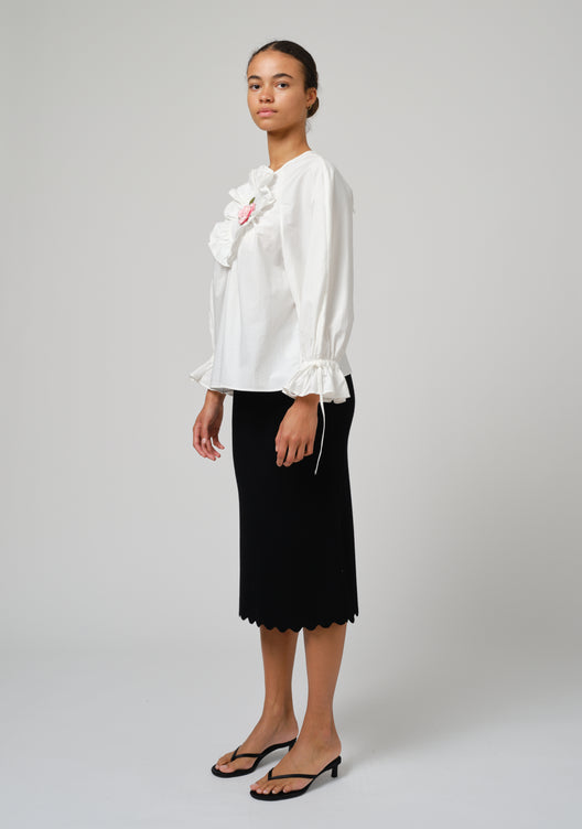 RITA BLOUSE WITH 3D EMBROIDERY